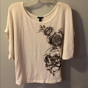 Off white and black floral shirt